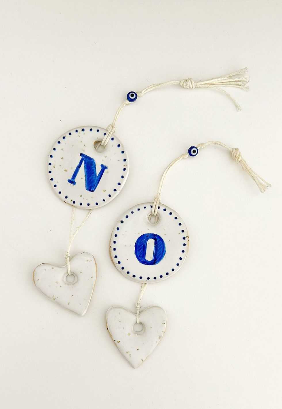 Thumbnail: Love & Good Luck ceramic medallions