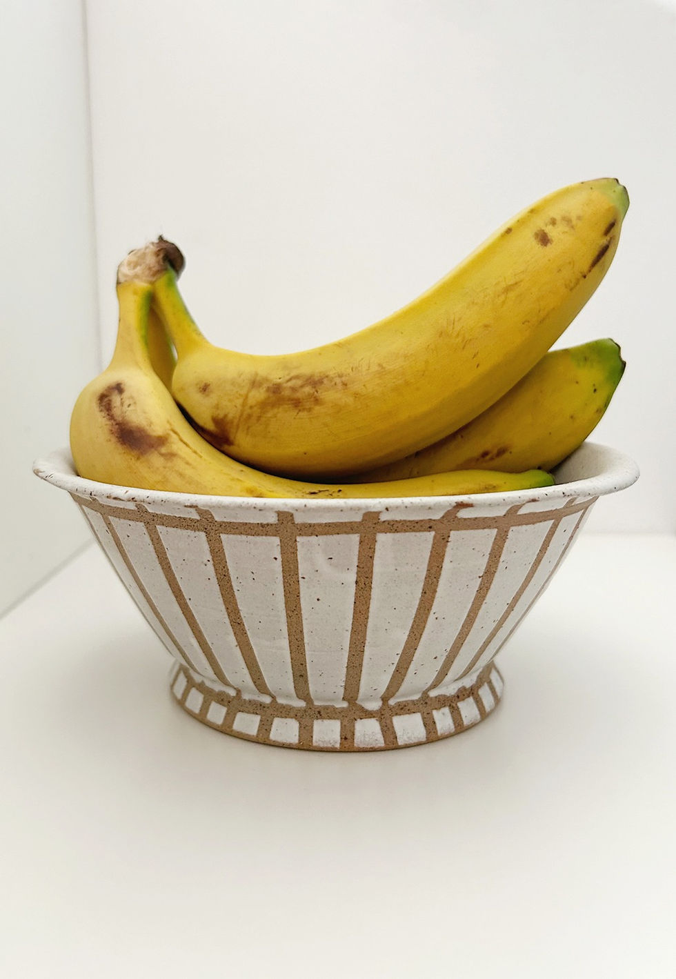 Ceramic White & Brown pattern serving bowl