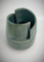 Handmade Ceramic Turquoise Vase by A|E Pottery