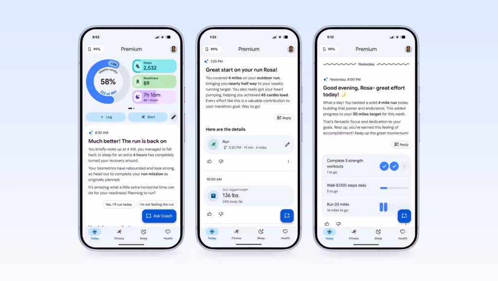 Fitbit app as Google Health