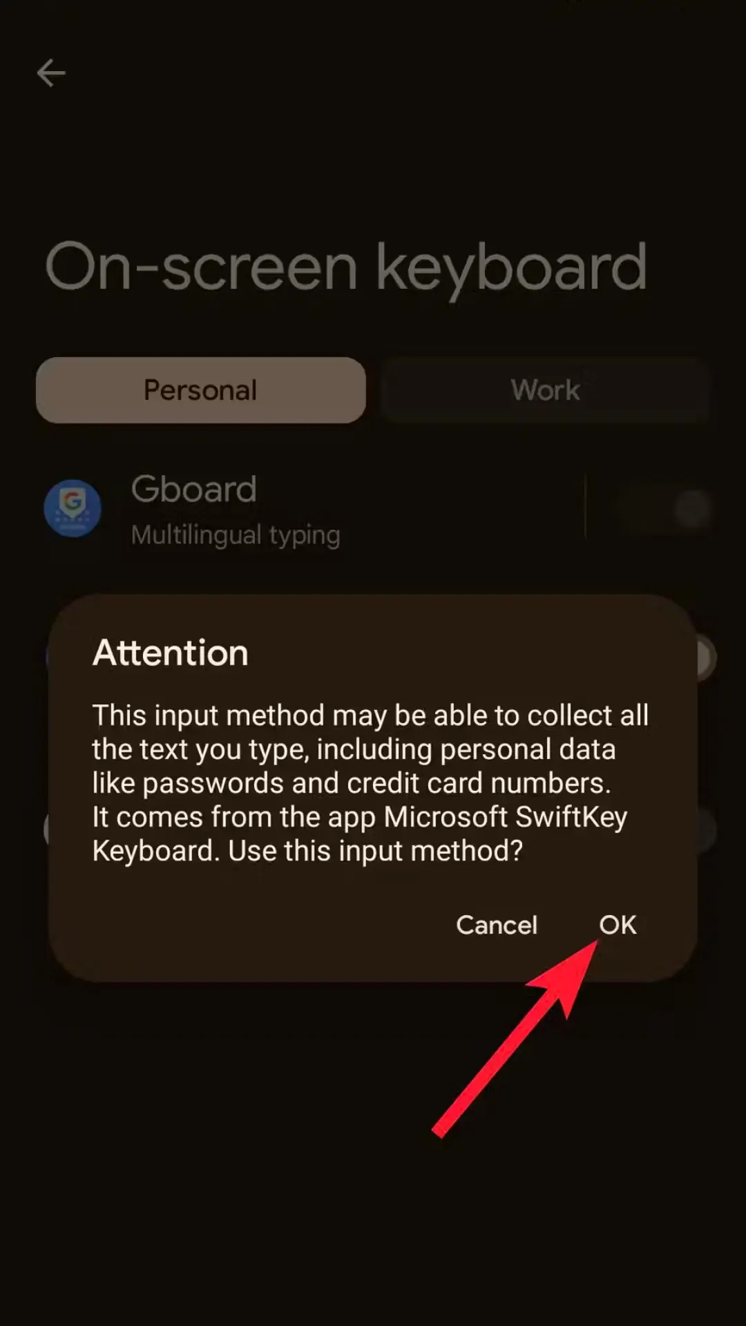change the keyboard on Android