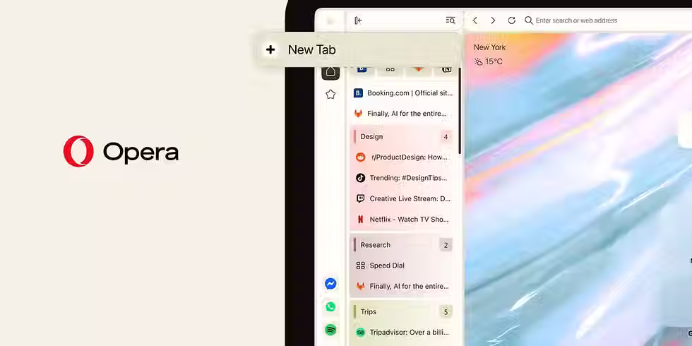 Opera One vertical tabs