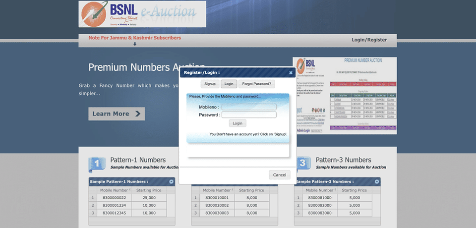 BSNL E-Auction