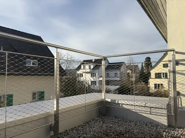 Chromstahl-Geländer mit stabiler Webnet-Füllung für Balkone