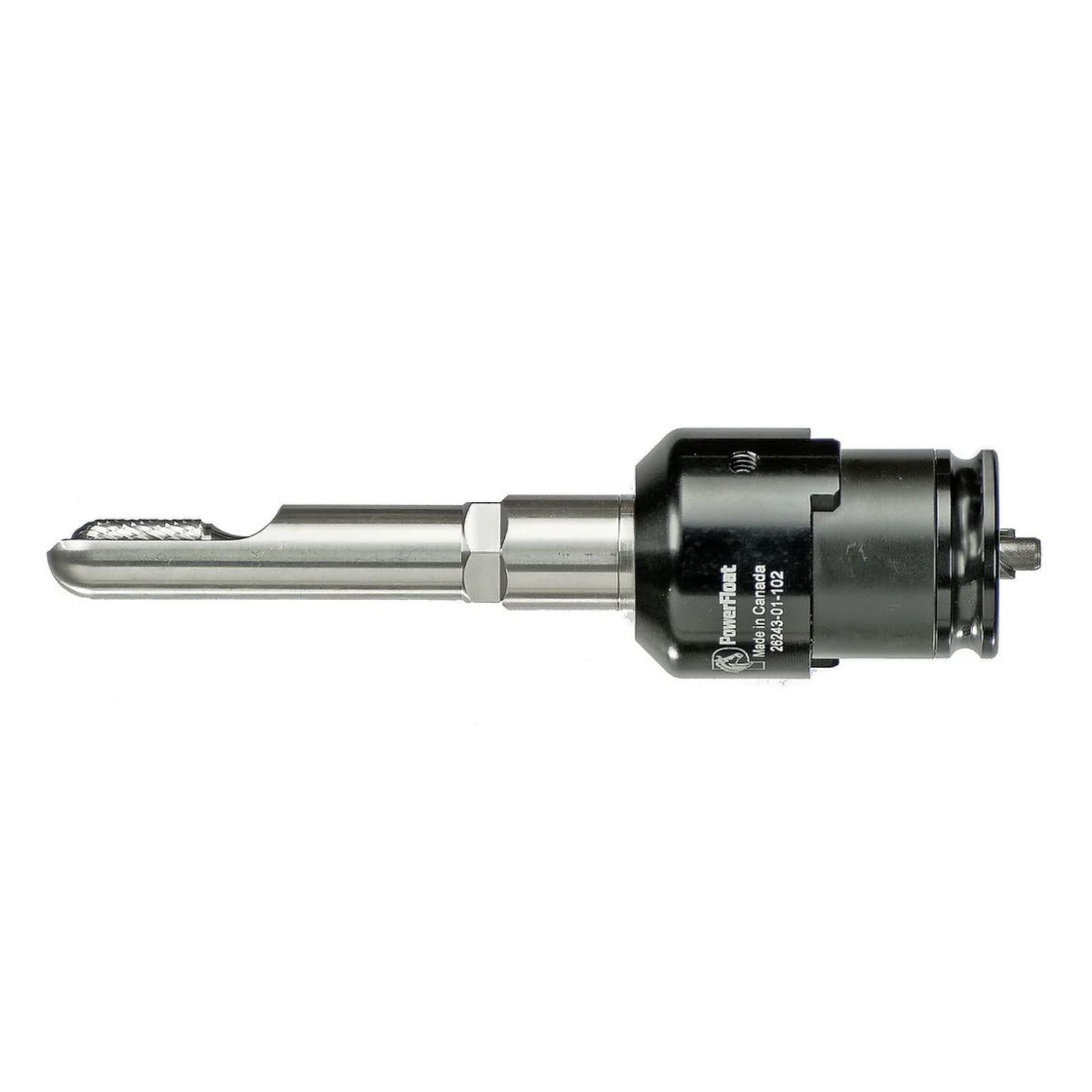 QC Short Rotary Shaft with Guard w. 1/2inch (1.3cm) Guard & Round Nose Burr