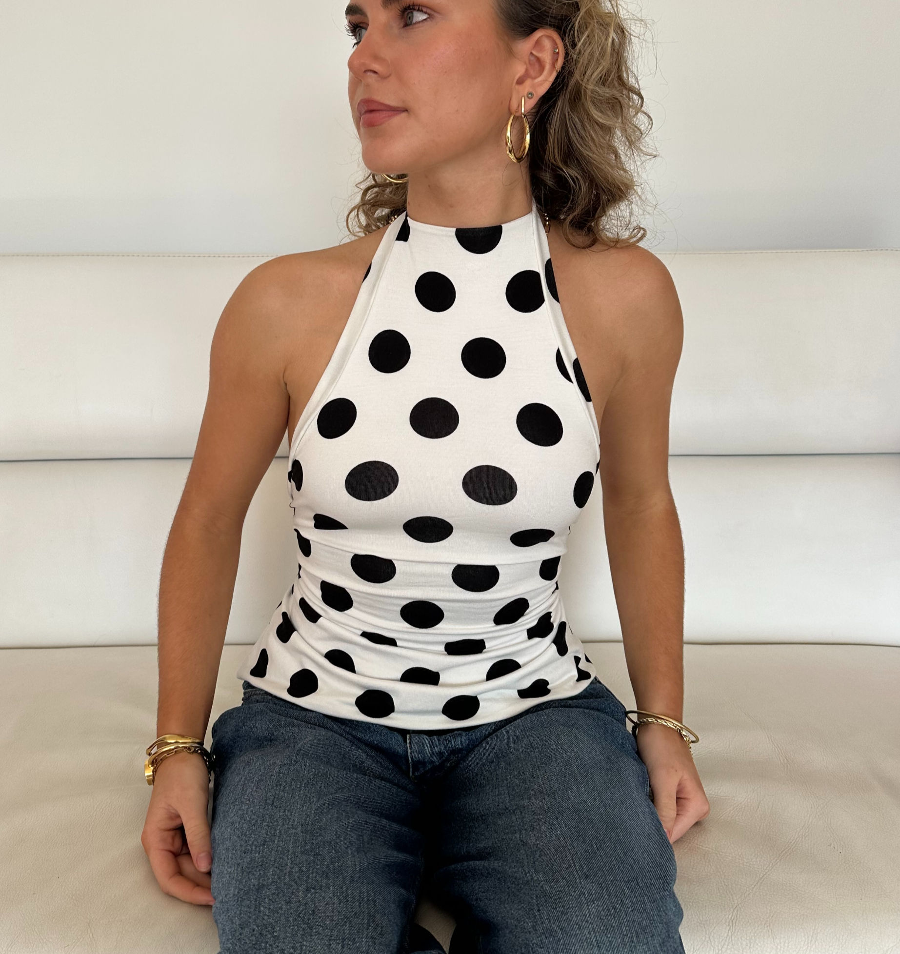Polka halter