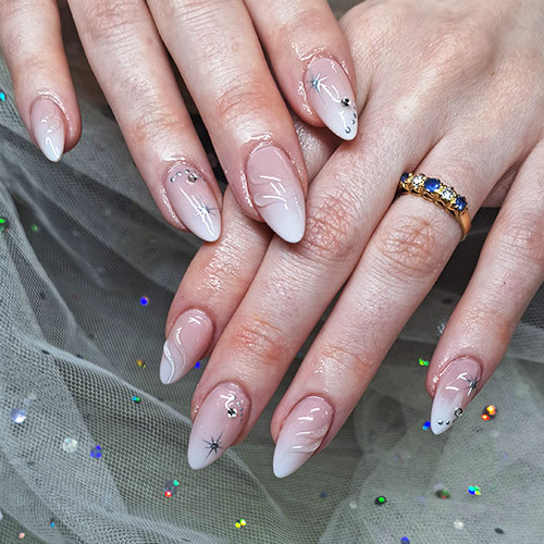 White ombre nails