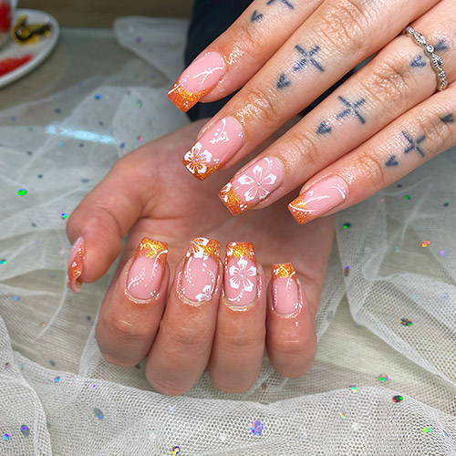 Medium length summer nail extensions