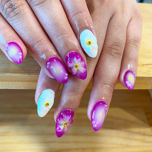 Flower nail art for summer