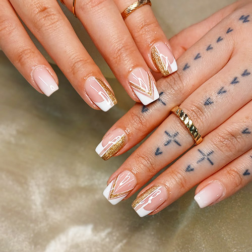 Classic french tips nails