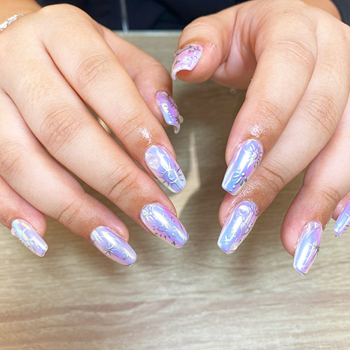 Glitter nail art manicure