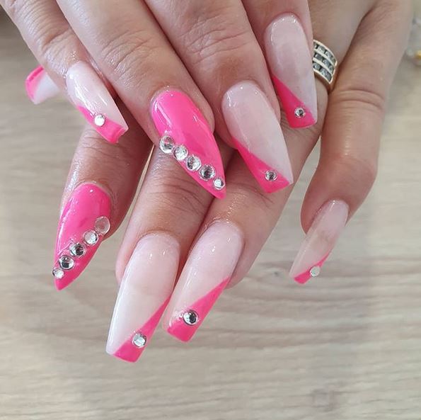 Classic pink nail extensions