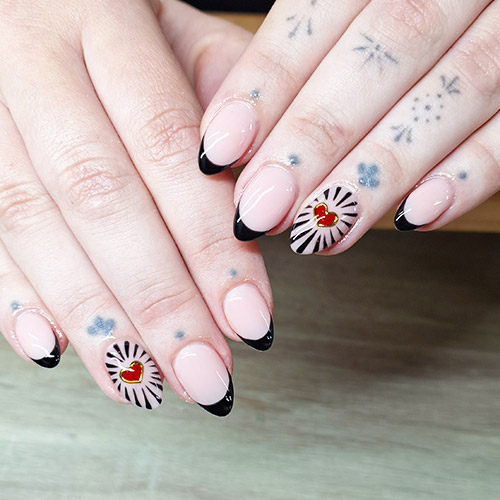 French tips manicure nail art