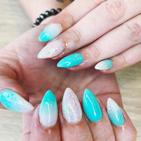 Light blue ombre nails