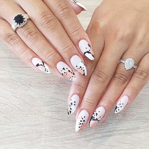 Polygel nail art manicure