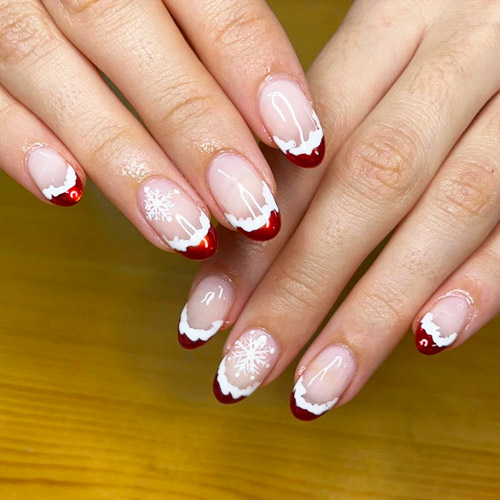 christmas french tips
