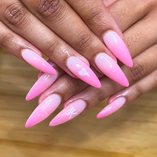 pink ombre aprex gel x nails