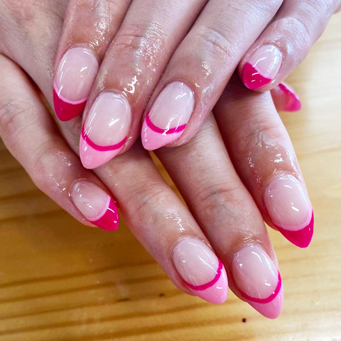 pink french nails manicure