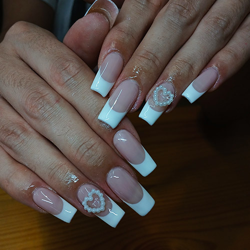 Long french tips extensions