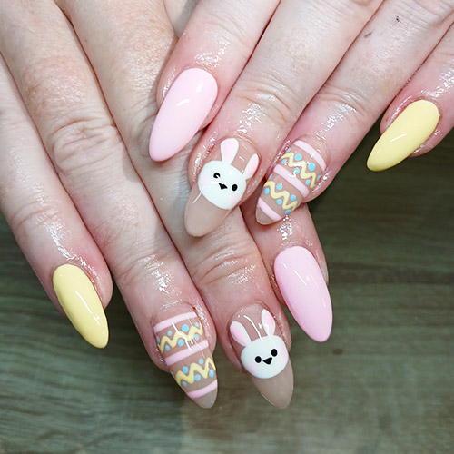 Manicure with pastel nail art