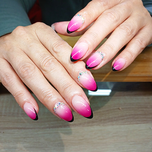 Pink ombre nails