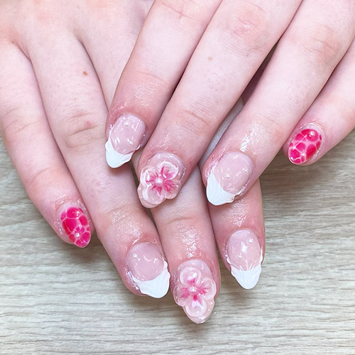 Summer nail art manicure short length
