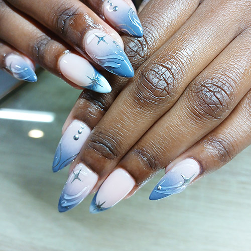 Blue ombre nails