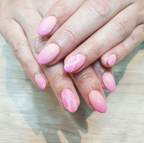 Pink marble nails