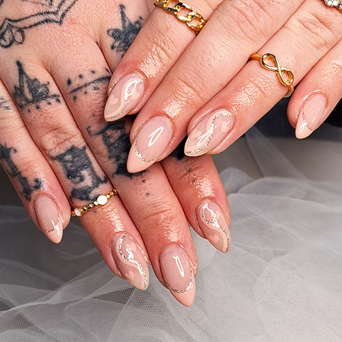 Polygel french tip nails
