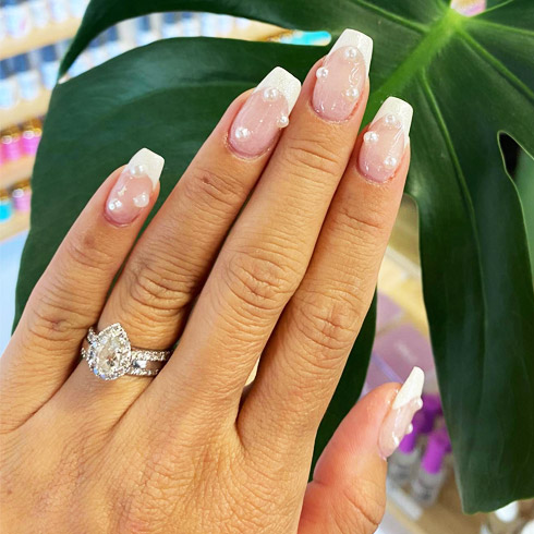 Glitter french nails