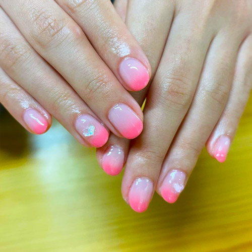 Pink ombre manicure