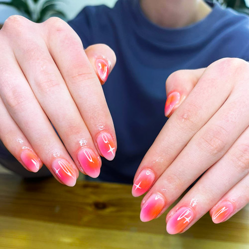 peach builder gel nails