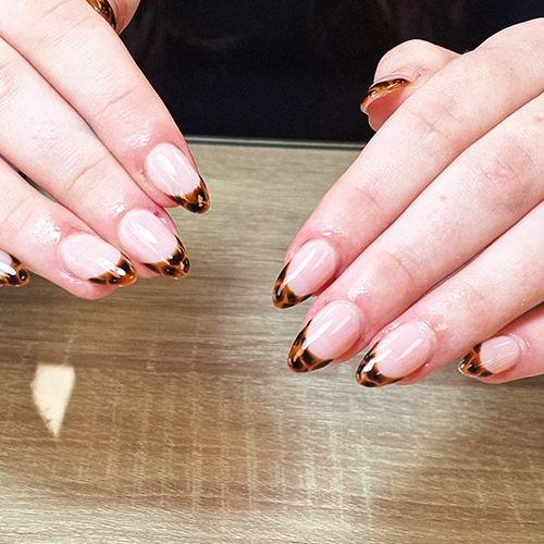 Leopard print french nails