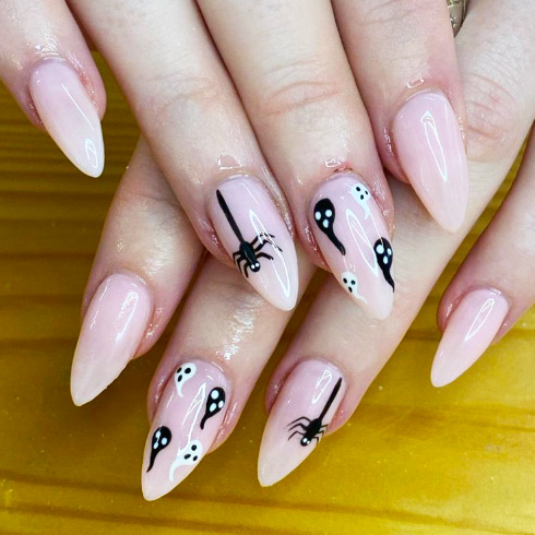 ghosts nail art