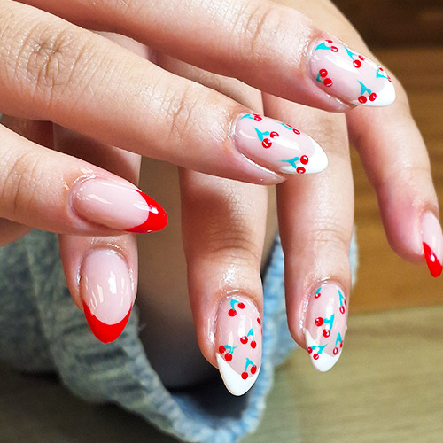 Red french tips