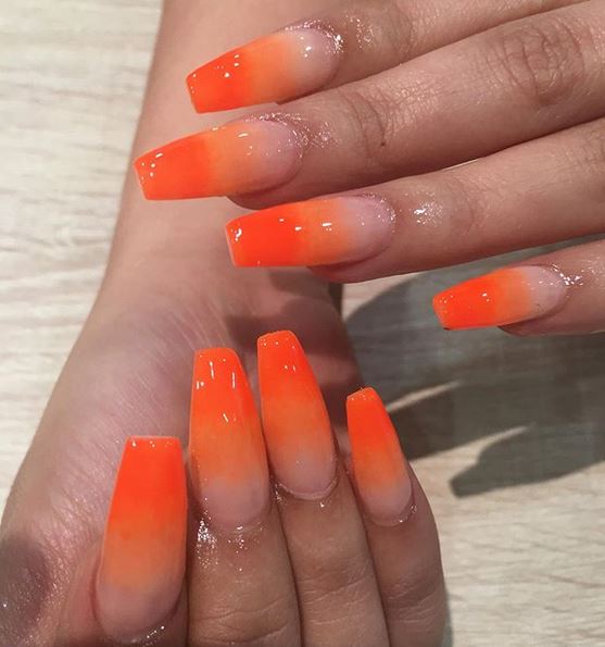 Orange ombre nails