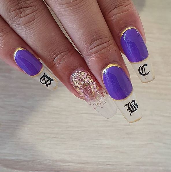 purple halloween nails
