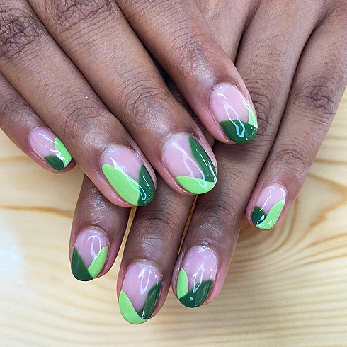 Green summer manicure