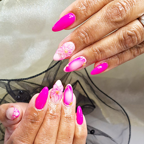 Pink naill art for summer