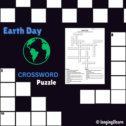 Earth Day Crossword Puzzle Engaging Resource Longing 2 Learn