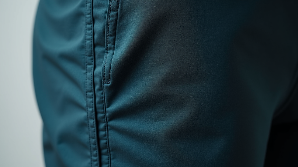 close-up of technical shorts fabric texture