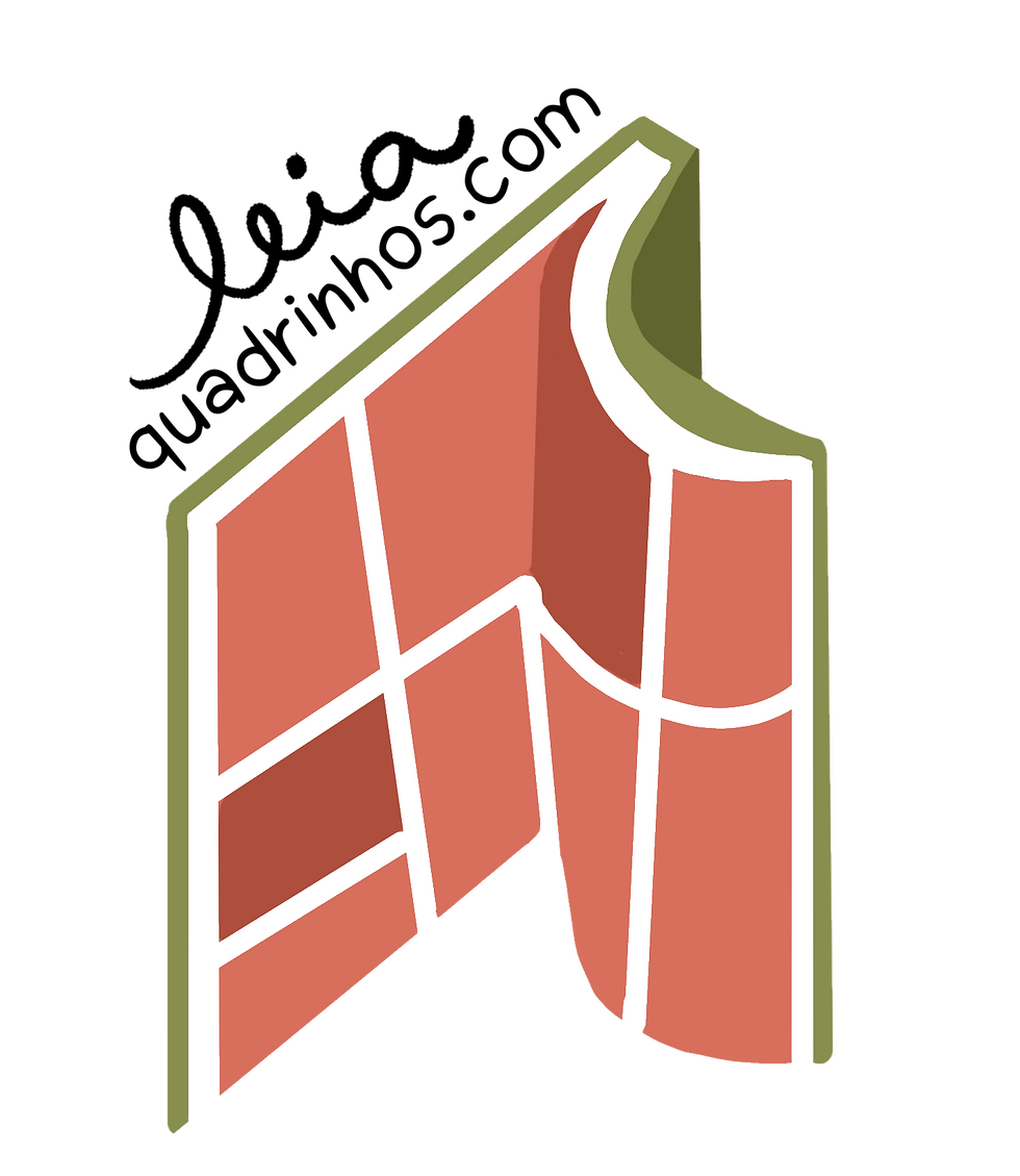 Logo do site Leia Quadrinhos, uma HQ aberta em tons terrosos