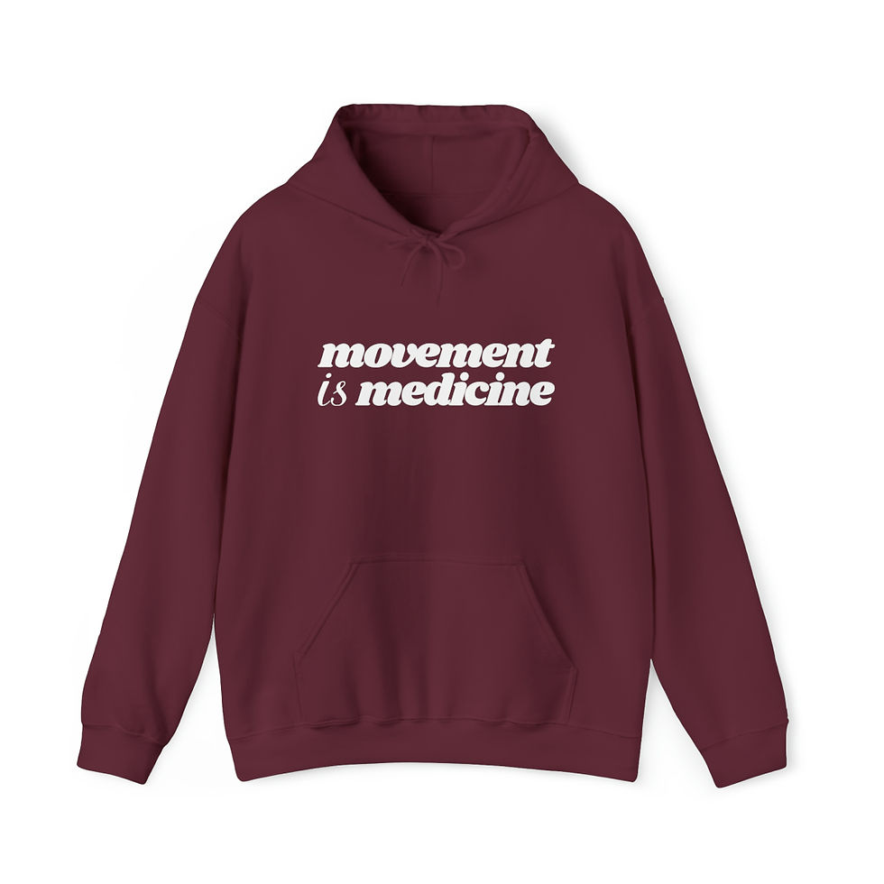 Thumbnail: Movement is Medicine Hoodie Black/Burgundy/Charcoal/Heather Grey