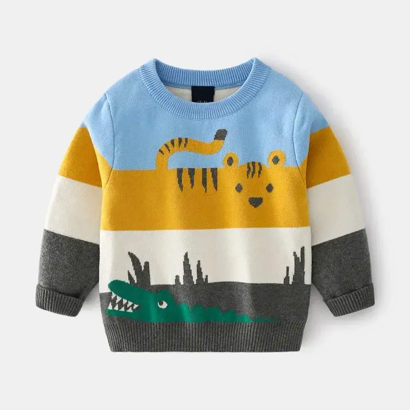 Thumbnail: Toddler Kid Boy Sweater Spring Winter Clothes Warm Pullover Top Long Sleeve Plai