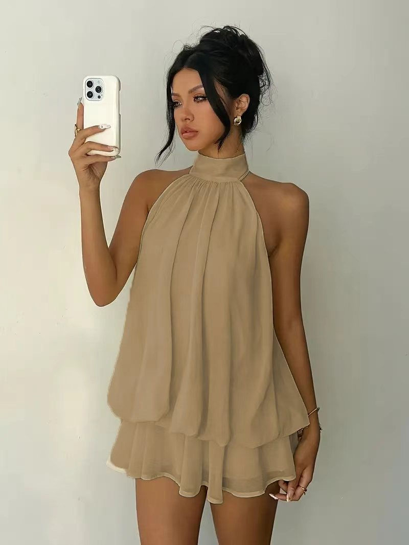 Thumbnail: Women's Casual Dresses Woman Clothes Elegant Party Solid-color Beachwear Slim-fi