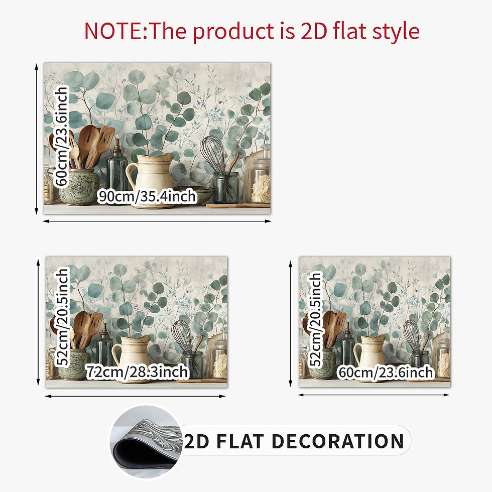 Thumbnail: 2D Flat Decorative - Featuring Patterns of Leaves, Utensils, And Jars, This Elec