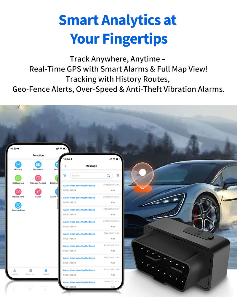 Thumbnail: Mini OBD Car Tracker Built-in Battery Plug & Play OBD II GPS Tracker Device for 