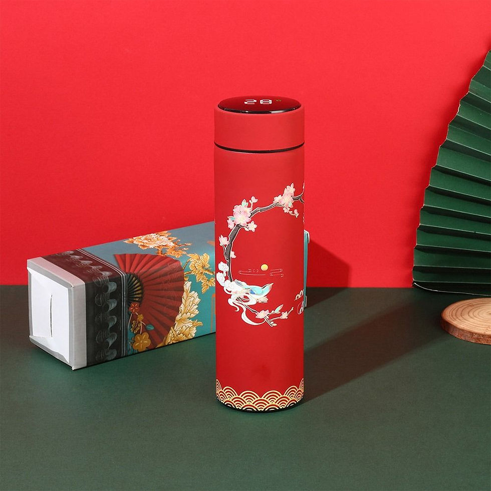 Thumbnail: Creative Vacuum Flasks Miniature Water Bottle Cup Chinese Style Intelligent Temp