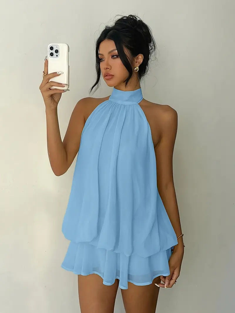 Thumbnail: Women's Casual Dresses Woman Clothes Elegant Party Solid-color Beachwear Slim-fi