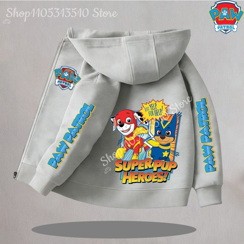 Thumbnail: Paw Patrol Kids Thin Hooded Coats Anime Chase Zipper Sweatshirts Outwear Fashion